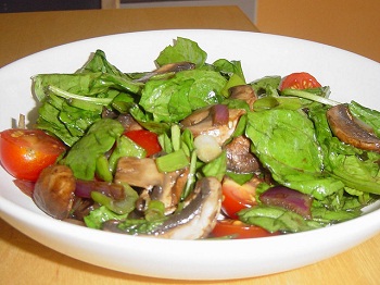 Грибной салат с помидорами (230 ккал), Рецепт приготовления