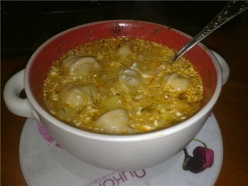 Щи с квашенной капустой и мини-пельмешками, Рецепт приготовления