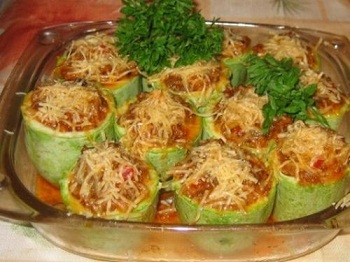 Кабачки, фаршированные, Рецепт приготовления