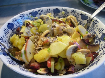 Картофельный салат с шампиньонами, Рецепт приготовления