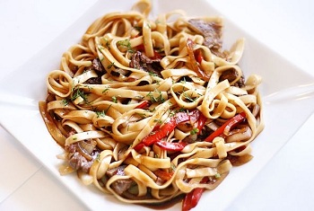 Пшеничная лапша с мясом, Рецепт приготовления